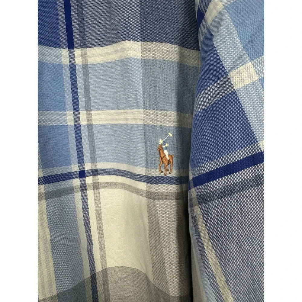 Polo Ralph Lauren Shirt 5XL Big 5XB Plaid Long Sleeve Button Down Flesh Pony